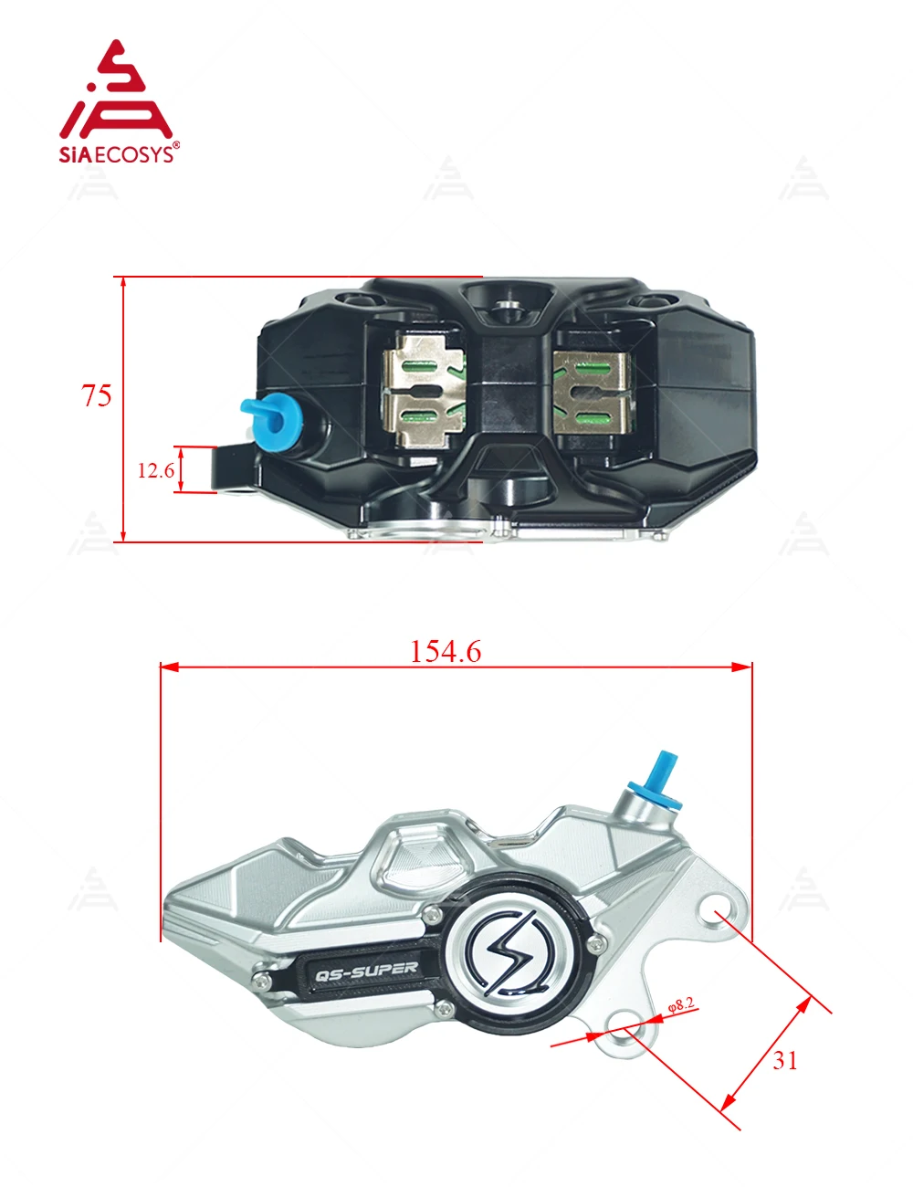Kit Kaliper Rem Aluminium Temp - Forged Front Brake Caliper 4 Piston ulasan dan harga